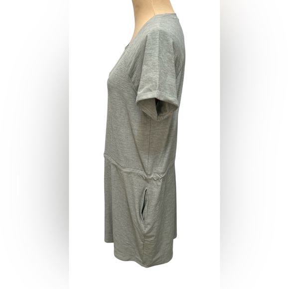 Kyodan Outdoor Eden T-Shirt Dress Gray Medium Drawstring At Waist Cuffed Sleeves - Picture 5 of 12